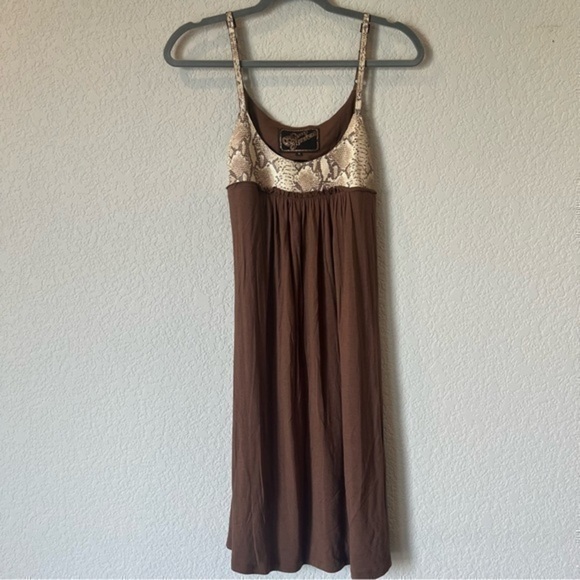 Soul Revival Y2K Snakeskin Backless Dress - Picture 1 of 5